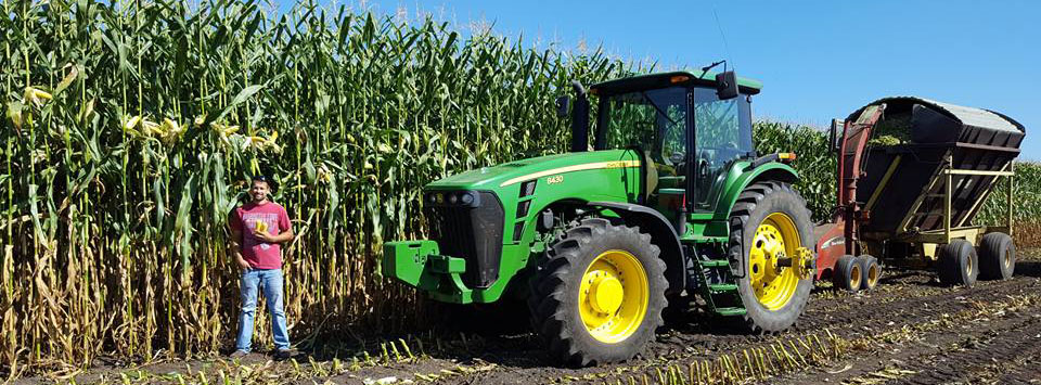 Jake during corn harvest